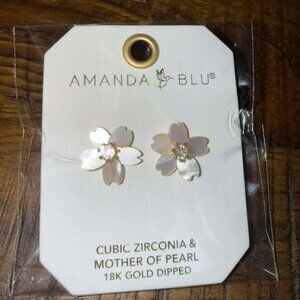 Mother Of Pearl Flower Earrings